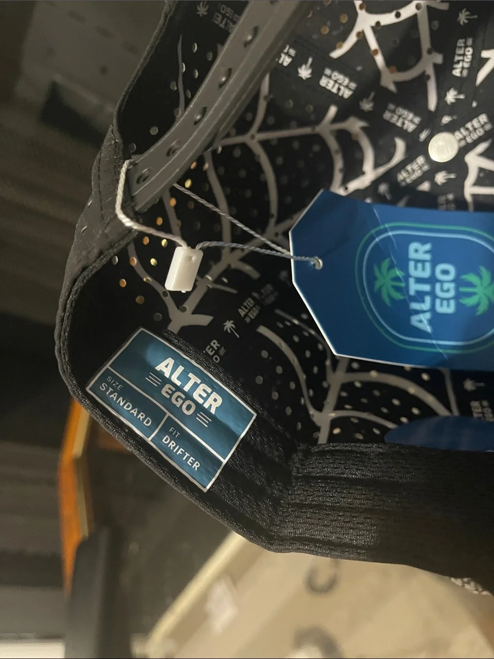 Black Rope-Trim Five-Panel Hat - Picture 7 of 8